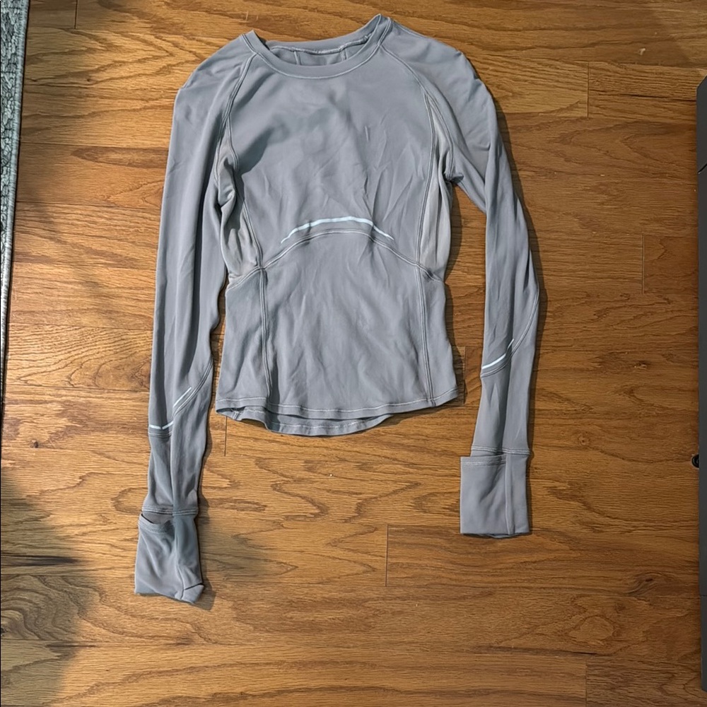 Lululemon Athletica Gray Fitted Cuffed Sleeve Sweatshirt